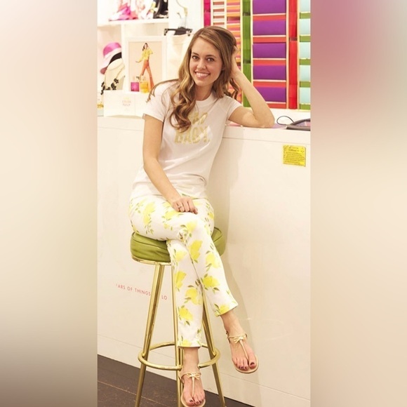 Kate Spade Ankle Length Skinny Jeans With Lemon Print - Size 23 - Picture 8 of 14